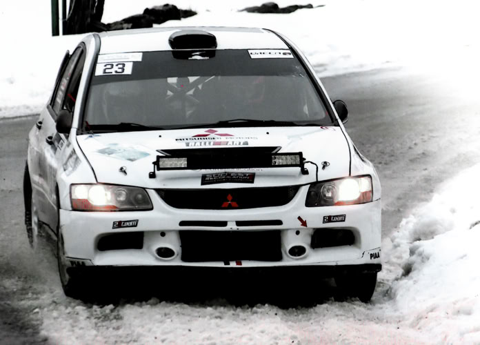 Cloutage pneus rallye Best-Grip Essais au rallye du Jura sur mitsubishi lancer évo