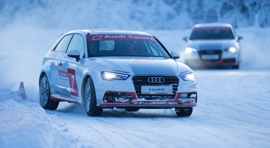 Cloutage pneus auto Best-Grip pour Audi experiance Final sur glace de l'audi expérience by Oreca avec des A3 équipés en clous Best-Grip type 1350